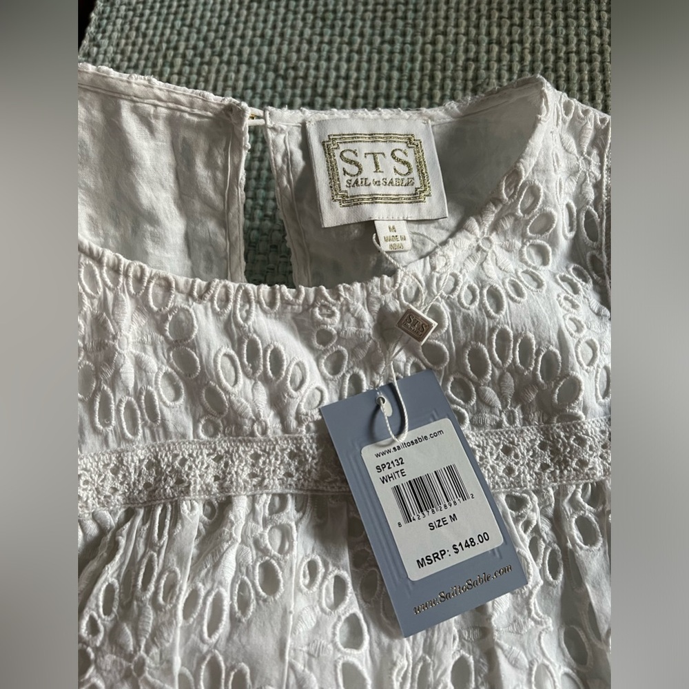 Sail To Sable Embroidered Ruffle Sleeve Top - Picture 5 of 10
